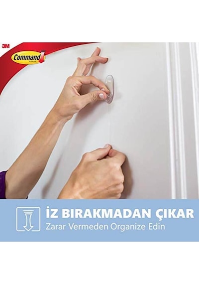 3m Command 17006clr-cee Mini Boy Şeffaf Askı, Max 225 Gr 6 Askı + 8 Küçük Boy Cırt Bant