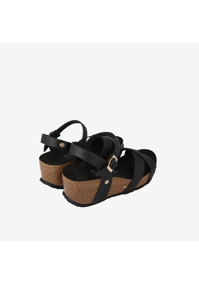 Black Sandalet Kadın G106778 Genuins Cannes Embossed Leather Dark siyah