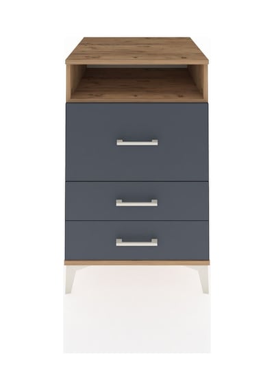 Kronos Komodin Tek Raflı 3 Çekmeceli 60x59x96 Çam-antrasit Atlas Çam