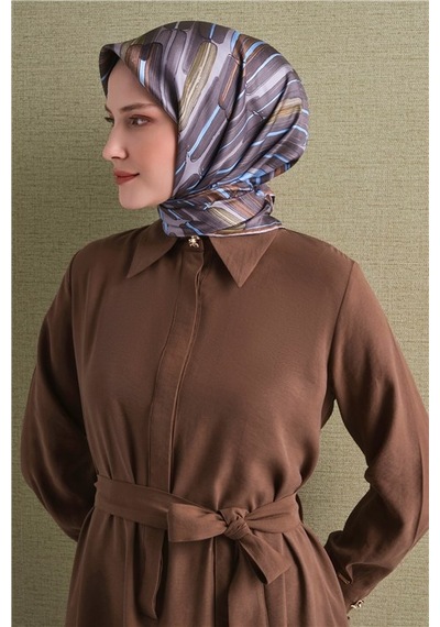 Armine Saf İpek Twill Eşarp 9616d 55 Kahve Somon