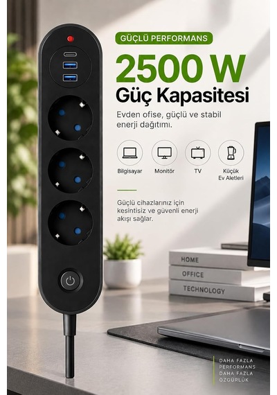 Blic Termal Akım Korumalı 3 Lü Priz 2500w 1 Usb-c + 2 Usb-a Hızlı Şarj Girişli Çoklu Priz Aşırı Akım, Isınma Ve Kısa Devre Korumalı Aç/kapa Anahtarlı Siyah Uzatma Prizi Grup Priz Blic Termal Akım Korumalı 3 Lü Priz 2500w 1 Usb-c + 2 Usb-a Hızlı Şarj Girişli Çoklu Priz Aşırı Akım, Isınma Ve Kısa Devre Korumalı Aç/kapa Anahtarlı Siyah Uzatma Prizi Grup Priz