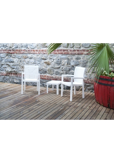 Papatya 4 Adet Neta Koltuk Balkon Bahçe Koltuğu Beyaz