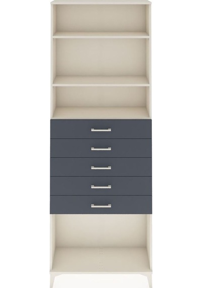 Arges Dolap 3 Raflı 5 Çekmeceli 88x30x243 Aytaşı-antrasit Aytaşı