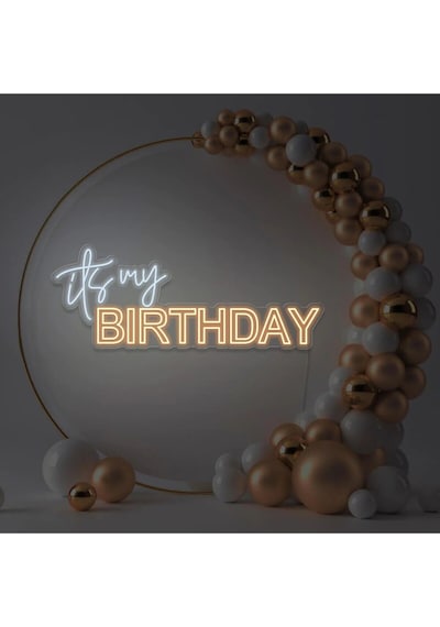 İts My Bırthday Yazılı Neon Tabela Turuncu