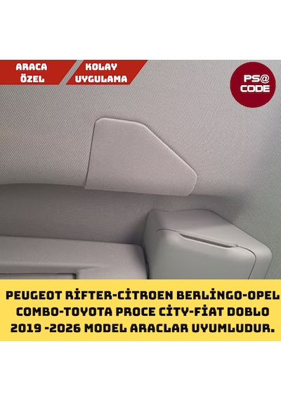Peugeot Rifter- Citroen Berlingo-proace-doblo-opel Cam Tavanlı Ara Bölme Demiri Kapakları 2 Adet 1