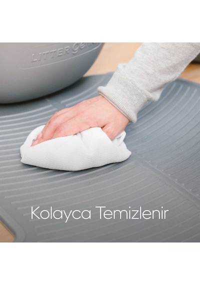 Kolay Temizlenen Taneleri Tutan Kedi Kumu Paspası Kabartmalı ve Kaymaz Mat