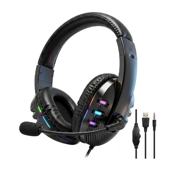 Xk-hp8 Oyuncu Kulaklığı Rgb Işıklı Mikrofonlu Gaming