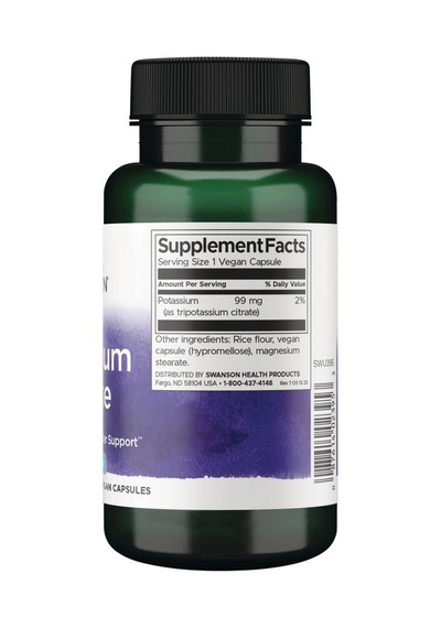Swanson Nutrition Potasyum Sitrat Takviye Edici Gıda 120 Kapsül Gıda Takviye
