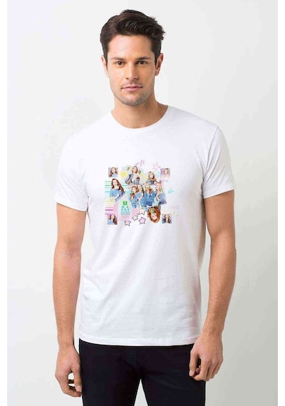 K Pop Mamoo Mama Homo Sapiens Baskılı Beyaz Erkek Tshirt