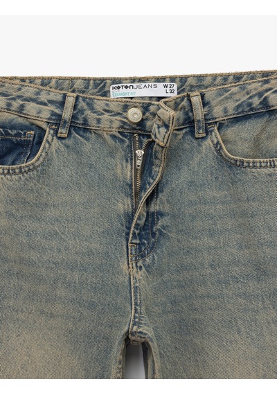 Koton Pamuklu Düz Kesim Düz Paça Jean Pantolon - Straight Jeans Green Cast 6wal40006md Yeşil Koton Pamuklu Düz Kesim Düz Paça Jean Pantolon - Straight Jeans Green Cast 6wal40006md Yeşil