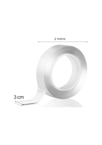 2m 3cm Çift Taraflı Şeffaf Bant 2 Metre
