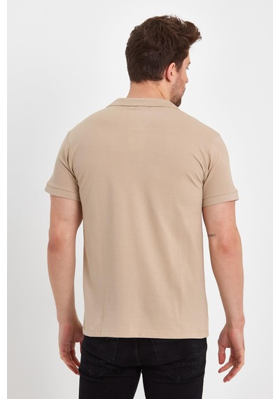 Nemonti Premium Penye Polo Yaka T-shırt Oxford Tan