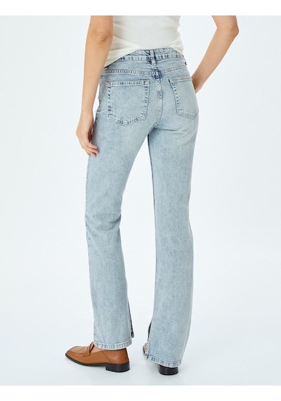 Koton Yüksek Bel İspanyol Paça Skinny Fit Düğmeli Yırtmaç Detaylı Kot Pantolon - Slim Flare Jean Orta İndigo 5sal40044md İndigo Koton Yüksek Bel İspanyol Paça Skinny Fit Düğmeli Yırtmaç Detaylı Kot Pantolon - Slim Flare Jean Orta İndigo 5sal40044md İndigo