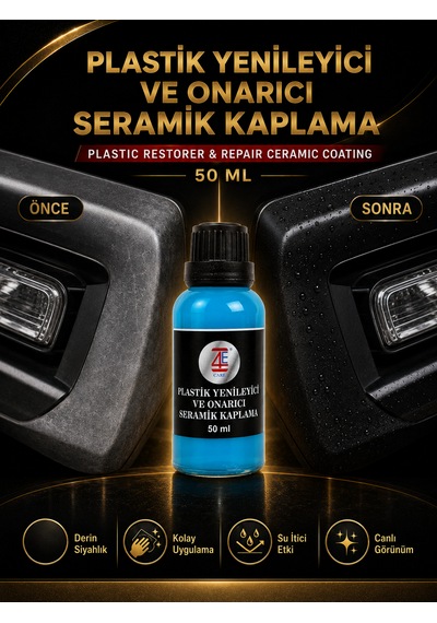 4e Plastik Yenileyici Ve Onarıcı Seramik Kaplama Uv Koruyuculu 50 Ml Cam Şişe
