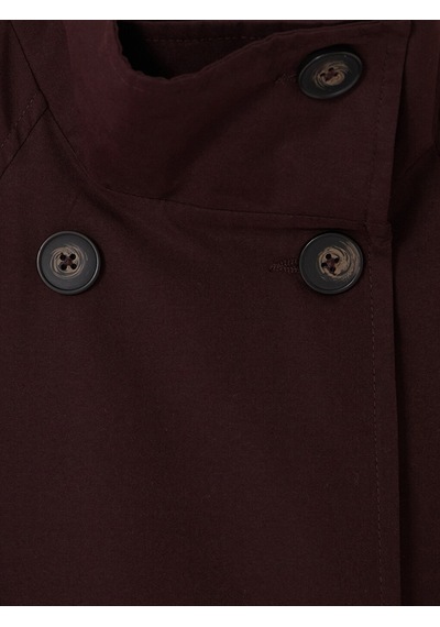Lcw Modest Bordo Dik Yaka Kuşaklı Kadın Trençkot