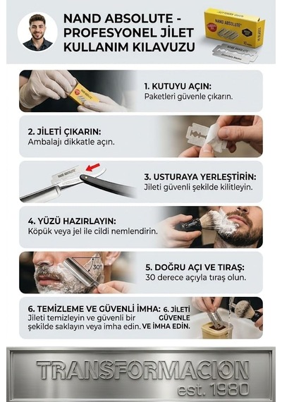 100 Lü Çift Taraflı Yağlı Yaprak Tıraş Jileti Seti 10x10 Yaprak Ustura Bıçağı 723591