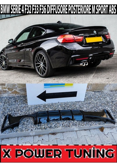 Bmw F32 2014-2019 Parlak Siyah Soldan Çift Çıkış Arka Difüzör