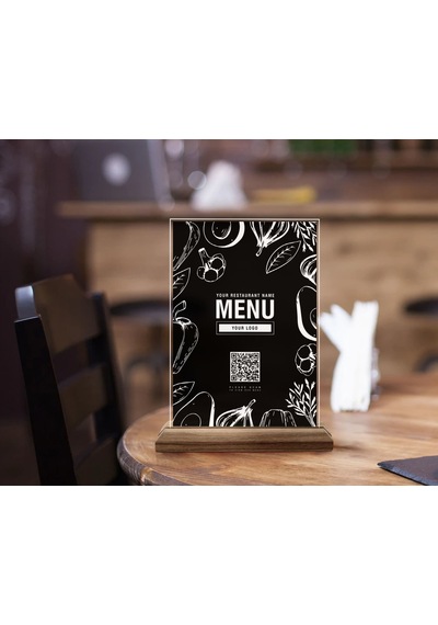 Bk Gift Restoran & Cafe & Barlara Özel Ahşap Standlı Pleksi Qr Kod Menü, Cafe&bar İçin Qr Kodlu Tabela, Qr Kodlu Masa Dekoru - 10 Adet-13