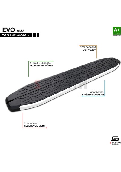 S-dizayn Mg Hs Evo Aluminyum Yan Basamak 183 Cm 2021-2024 A+ Kalite