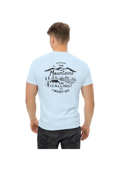 Wildstyle The Mountains Are Calling I Must Go Dağcı Baskılı Unisex Pamuklu Tişört Bebe Mavi