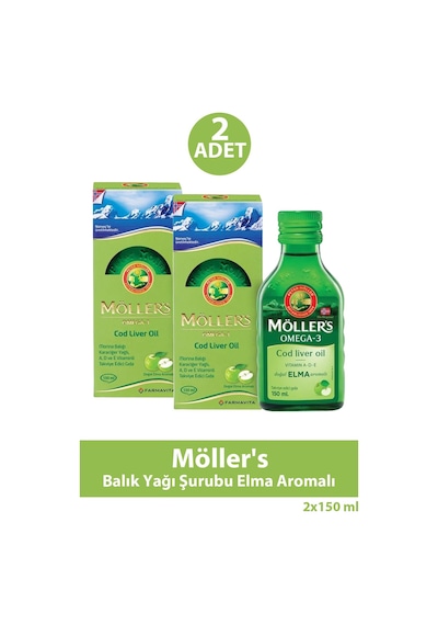 Möller's Balık Yağı Şurubu Elma Aromalı 150 Ml 2 Adet
