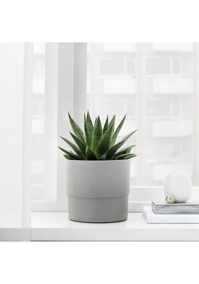Sumuhome Nypon Dekoratif Plastik Saksı Gri 15 Cm