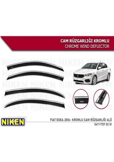 Cam Rüzgarlığı Niken Kromlu Fiat Egea 2016 Sonrası 4lü