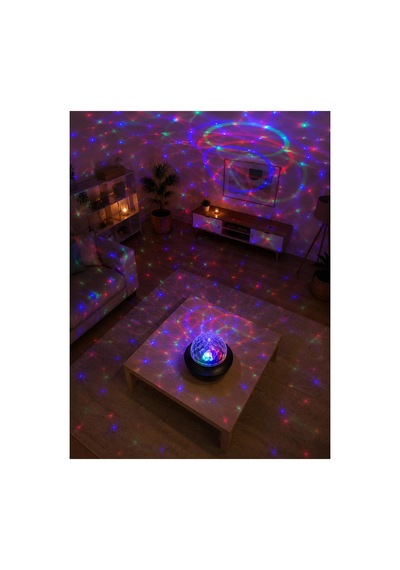 Rgb Bluetooth Disko Lambası Dahili Hoparlörlü Müzikli Parti Işığı Usb Ve Tf Kartlı Renk