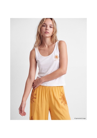 Lcw Dream Sarı U Yaka Güneş Baskılı Kadın Pijama Takımı