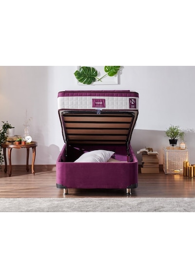 Nironyatak Niron Violet Yatak Seti 80X200 Cm Tek Kişilik Yatak Baza Başlık T