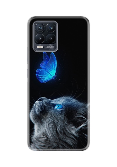 Realme 8 8 Pro Kılıf Desenli Silikon Platinium Series Butterfly Cat 1891