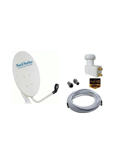 Next Nextstar 70 CM Çiftli LNB + 45 M Kablo Çanak Anten Seti