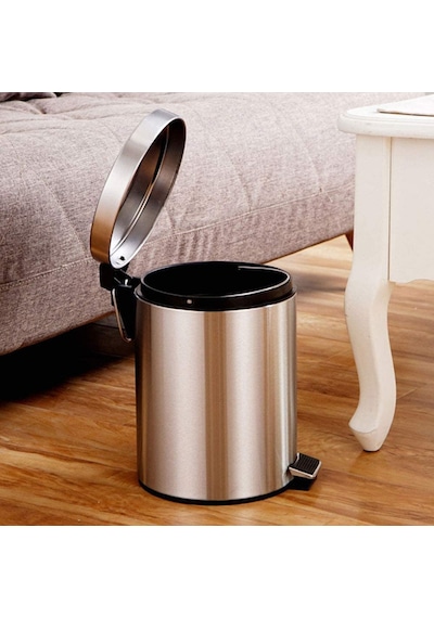 Banyo Tuvalet Balkon Mutfak, Pedallı Paslanmaz Metal Çöp Kovası 3 Litre Çok Renkli