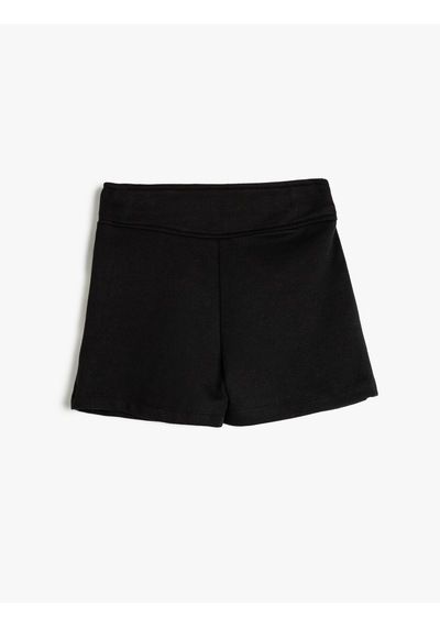 Koton Basic Şort Etek Beli Lastikli Siyah 5wkg40002ak Siyah