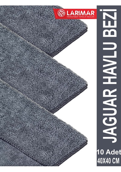 Larımar Mikrofiber Kalın Süper Emici Araç Kurulama Temizlik Bezi Gri 10'lu 40 x 40 CM