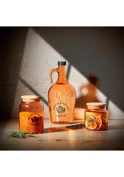 Selka Home 890 Ml Mary Ahşap Kapaklı Desenli Cam Kavanoz