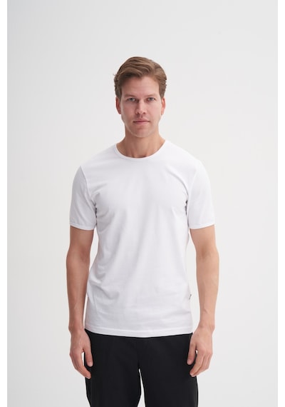Cazador Erkek Beyaz Bisiklet Yaka T-shirt 46180 Beyaz