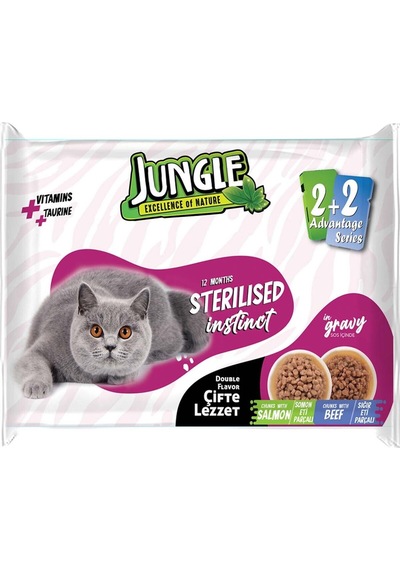 Cifte Lezzet Pouch Kısır Kedi Somon Eti Parçalı 4x100 G