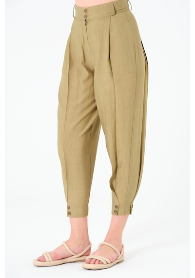 Sortie Collection Paça Düğmeli Pantolon Haki