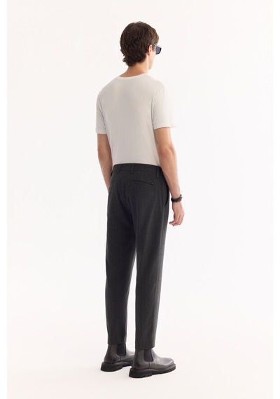 Avva Erkek Antrasit Viskon Karışımlı Kolay Ütülenen Çizgili Slim Fit Pantolon A52y3006