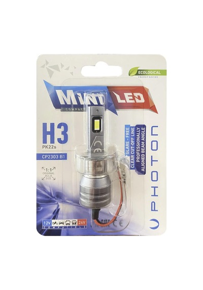 Photon H3 Mini Kompakt Led, Pk22s, 12/24v, 1 Adet