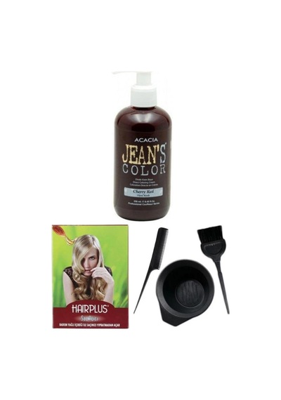Saç Boyası Vişne Kızılı 250ml, Saç Açıcı Ve Fluweel Saç Boya Kabı Seti
