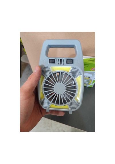 Suya Dayanıklı Taşınabilir Işık Şarjlı Fanlı Led Kamp Lambası 4 Kademe Aydınlatma Type-c Girişli Beyaz