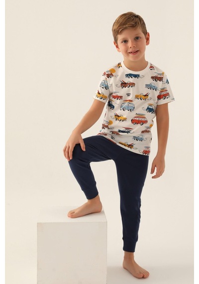 Rolypoly Roly Poly 3358 Surf's Up Erkek Çocuk Pijama Takımı Krem