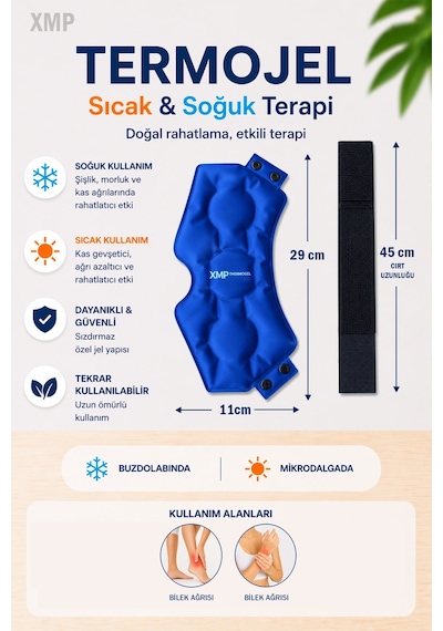 Termojel, Sıcak Soğuk Kompres, Lacivert Kumaş Buz Jel, Bilek Termojel
