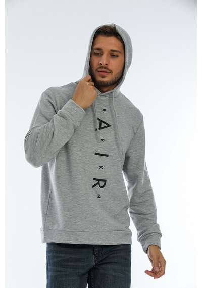 Süperlife Erkek Kapşonlu Regular Fit Air Baskılı İnce Sweatshirt Spr22sw162 Gri Melanj Süperlife Erkek Kapşonlu Regular Fit Air Baskılı İnce Sweatshirt Spr22sw162 Gri Melanj