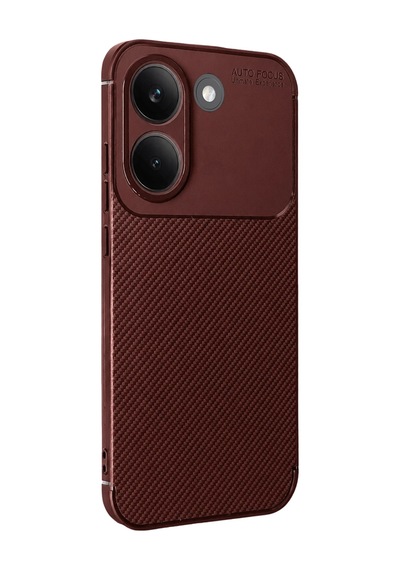 Xiaomi Poco X8 Pro Auto Focus Karbon Kapak - Bordo Düz Renkli