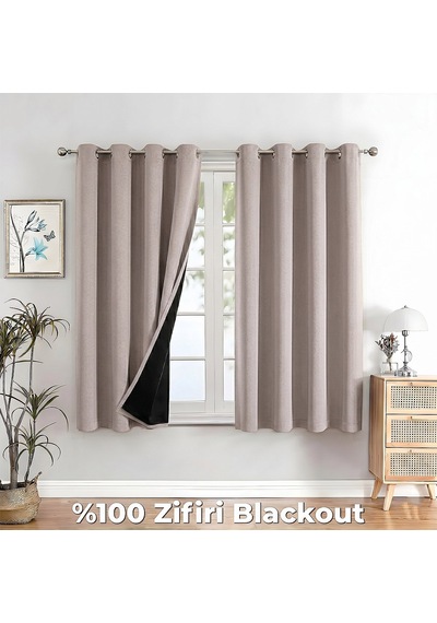100% Zifiri Blackout Kuşgözü Dikim Tek Kanat Pudra