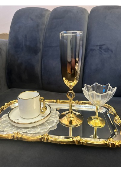 Paşabahçe Amore Gold 2'li Kahve Yanı Su Bardağı-2'li Amore Titanic Kahve Yanı Su Bardağı Seti