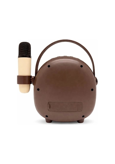 Çocuklara Özel Retro Tasarımlı Bluetooth Karaoke Mikrofon Ve Ahşap Tripodlu Koyu Kahverengi